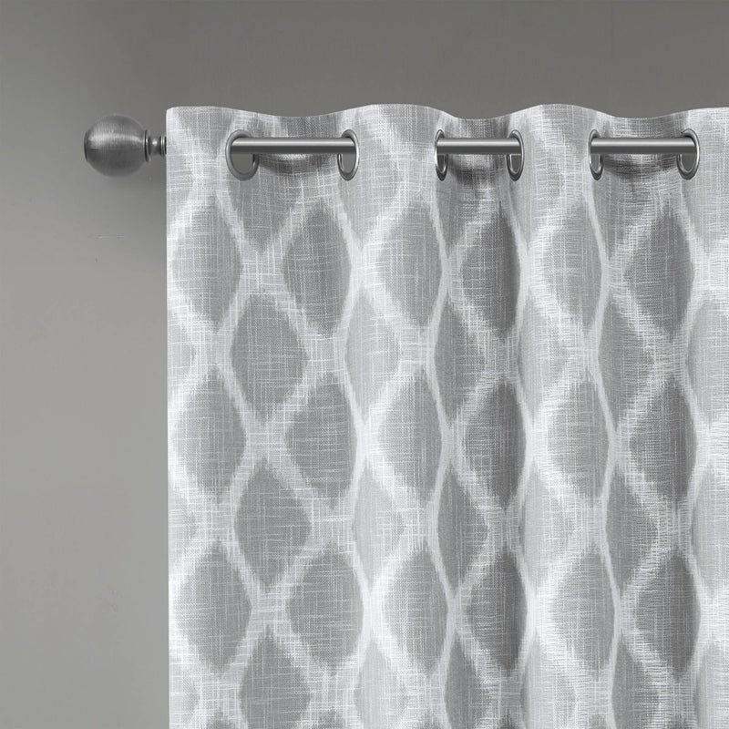 SUNSMART Sun Smart Blakesly Blackout Curtains Patio Window, Ikat Print, Grommet Top Living Room Decor, Living Room Decor, Thermal Insulated Light Blocking Drape for Bedroom and Apartments, 50" x 84", Grey - Image 4
